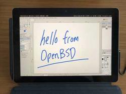 'Hello from OpenSBD' depuis la Surface Go de Microsoft